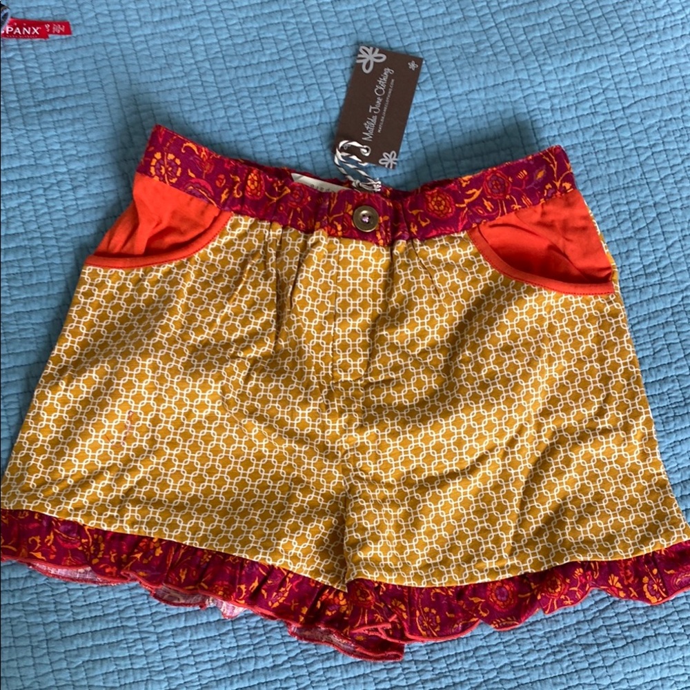 Matilda Jane kidsShorts with Orange and Red Accents